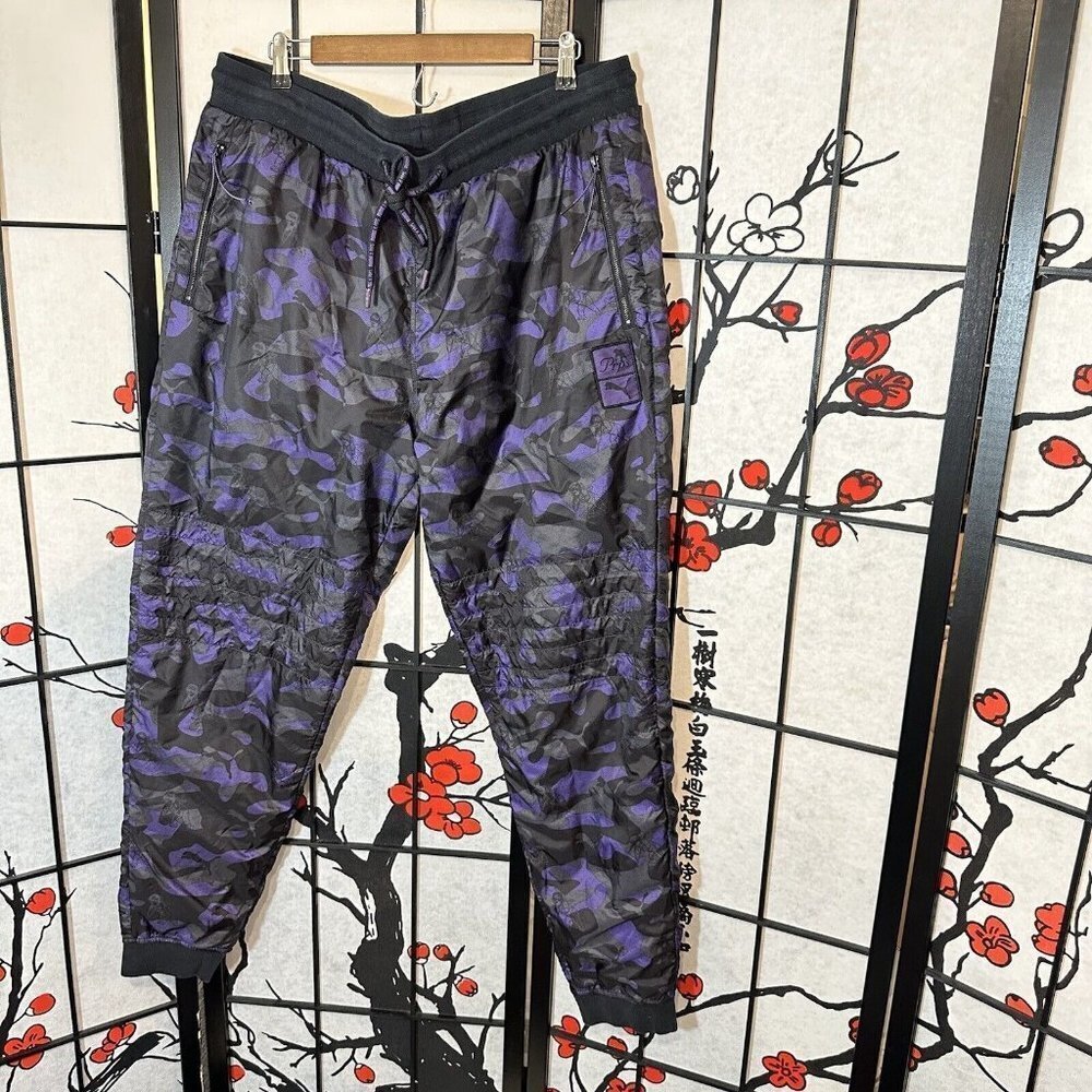 PUMA x PRPS Collab Opulent Black Purple Camo Joggers Pants Size XXL Nylon